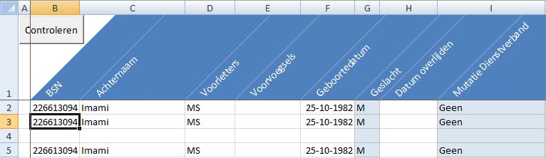 2.6 Sneltoetsen Naast de normale functionaliteit in MS Excel, bevat de TWK-sheet voor het tabblad Werknemers ook een drietal sneltoetsen die kunnen helpen bij het beheren van de ingevulde regels.