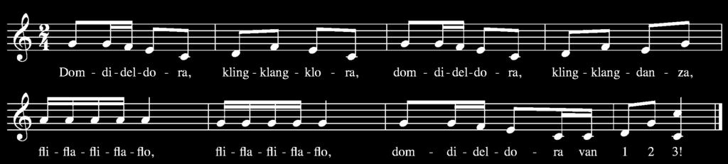 liflafliflaflo kan je als toonladderfiguur inoefenen. Eventueel kan je dit lied telkens een toontje / half toontje hoger transponeren.