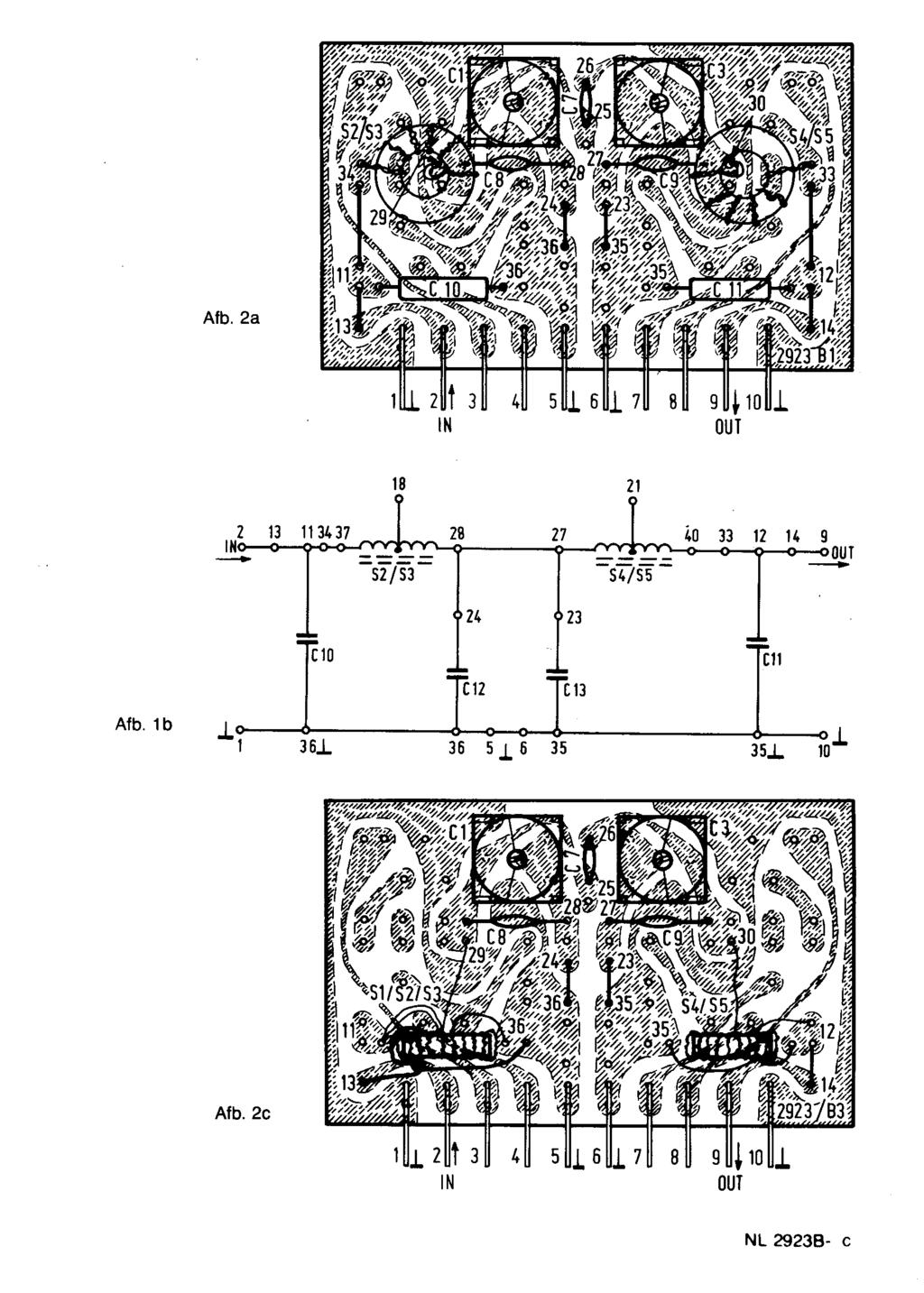 Afb. 2a IN " 8 OUT 18 21 - ==== ==== - 2 13 1131, 37 28 27 ~O 33 12 11, 9 IN OUT 52/53 51,/55 1~121, 23 [12 [13,, 1_-J~j~ 0 [ 11 Afb. 1 b..l.