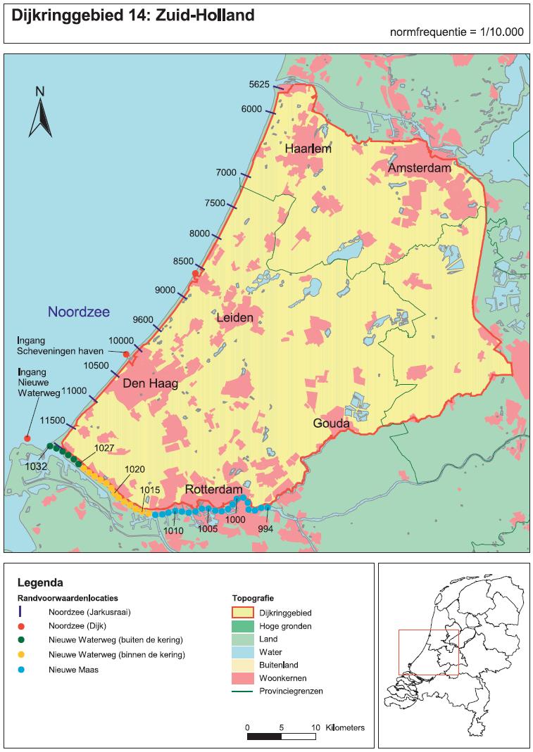 Afbeelding 5 is onderdeel van dijkring 14 Bron: Min. V&W, 2007 Om de veiligheid van Zuid-Holland te kunnen garanderen is het daarom noodzakelijk de kust bij te versterken.
