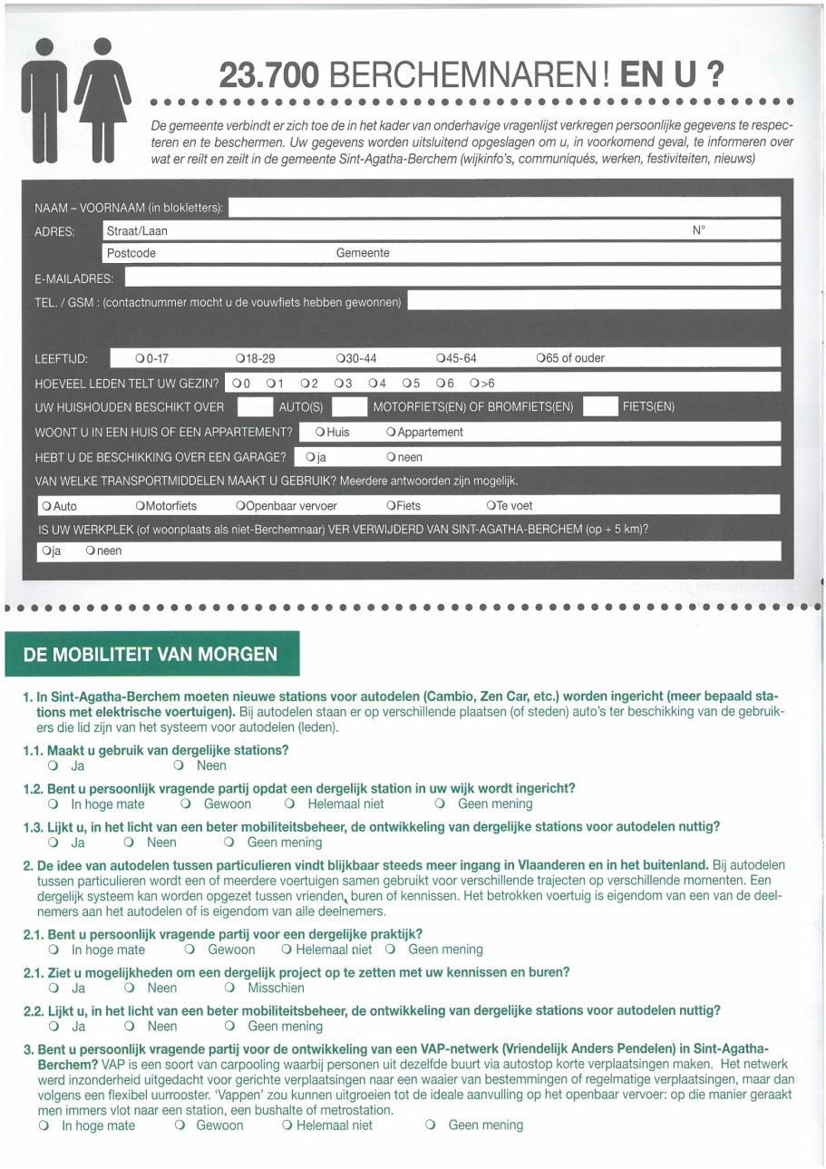 de l enquête mobilité / Resultaten