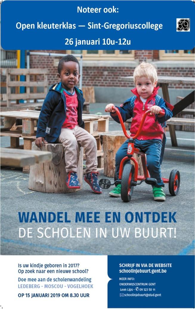 Sint-Gregoriuscollege Nieuwsbrief december 2018 Meld je aan 2019-2020 Belangrijke data meld je aan 4-15 februari inschrijvingen broer - zus 2017 De aanmeldingsperiode voor kinderen geboren in 2017