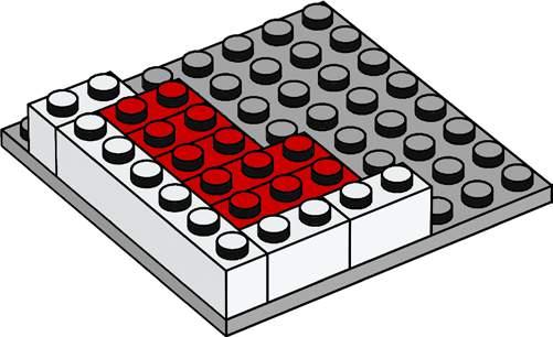 Naam: ZWEMBAD 2 4x Grijs 6x Wit 4x 10x Rood 4x 10x Blauw 4x 6x 4x Limoengroen Zwembad Zwembad Niet-zwemmers Zwemmers Lengte 3 noppen Hoogte 1 steen Breedte 1 nop 1 Voltooi de begonnen zwembaden voor