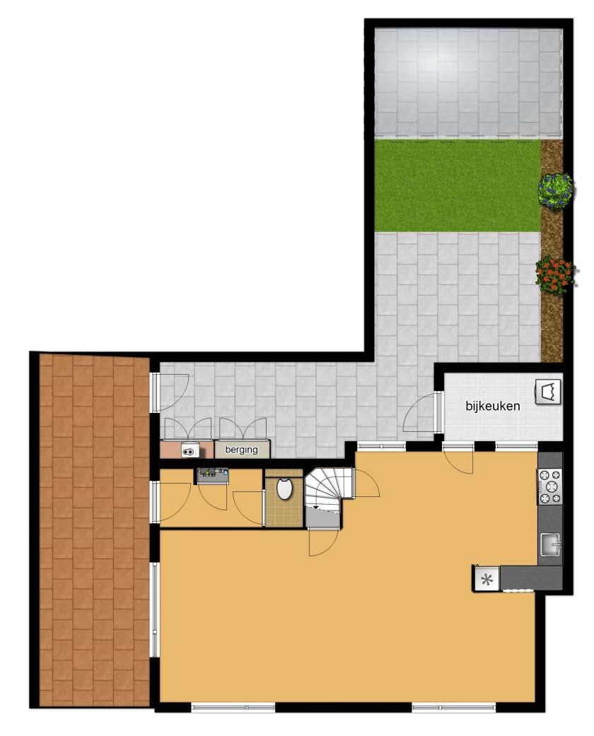 Plattegrond 16 Dit is een schetsmatige weergave van de indeling, hieraan