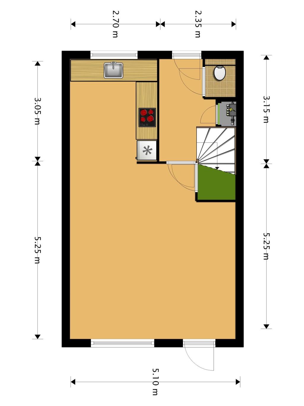 Plattegrond 15 Dit is een schetsmatige weergave van de