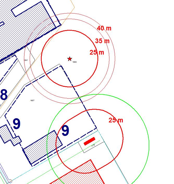 Figuur 2 voorbeeld van de ligging van PR-contouren 3.1.3 Groepsrisico Voor het groepsrisico is in het Bevi een oriëntatiewaarde opgenomen.