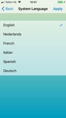 21 NEDERLANDS Start de app opnieuw op om de app in de geselecteerde taal te bekijken.