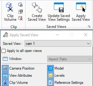 Apply Saved View In het oefenbestand hebben we een camera voor gedefinieerd (Saved View).