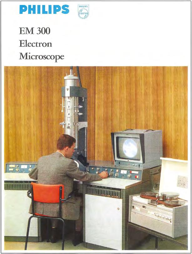Figuur 1 Philips brochure voor de EM 300 elektronenmicroscoop.
