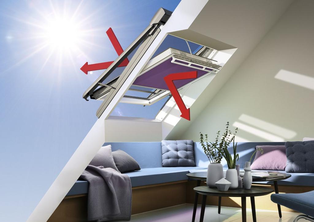 Comfort binnenshuis kunt u op twee manieren bereiken VELUX raamdecoratie, VELUX dakramen vullen uw woning met daglicht en zonnewarmte.