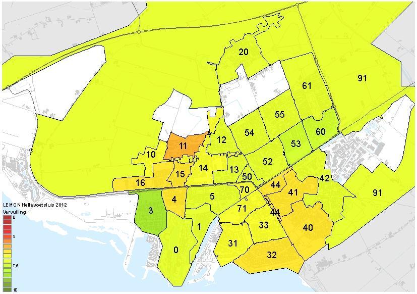 5,4 naar een 6,8, wat betekent dat de bewoners beduidend minder overlast zijn gaan ervaren. Naast De Vesting zijn er nog zes buurten die lager scoren dan het gemeentelijk gemiddelde.
