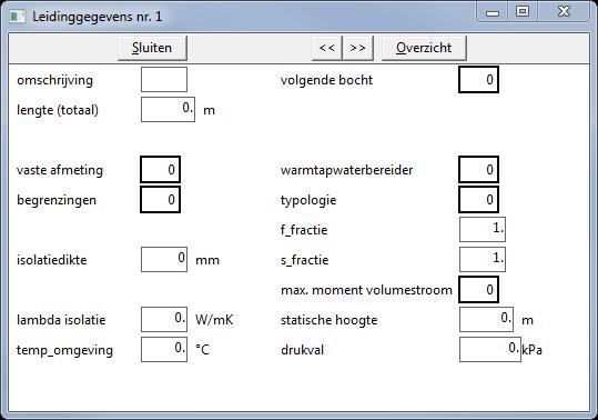 8.2.3. Leidingen Tapwater Algemeen Omschrijving [tekst] Hier kan de omschrijving van het leidingdeel ingegeven worden. Lengte (totaal) [m] De lengte van het leidingdeel.