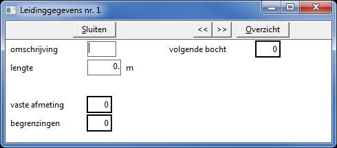 8.2.5. Leidingen Hemelwater, vuilwater Algemeen Omschrijving [tekst] Hier kan de omschrijving van het leidingdeel ingegeven worden. Lengte (totaal) [m] De lengte van het leidingdeel.