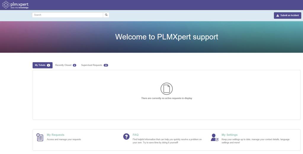 Manual PLM Xpert Sysaid handleiding 4. Vragen via de website Wanneer u naar https://support.plmxpert.nl:8443/serviceportal/ gaat, kunt u inloggen met de aan u verschafte inloggegevens.