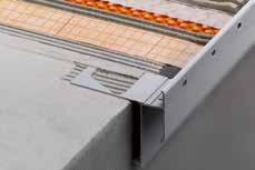 Constructiesystemen voor balkons en terrassen Schlüter -BARA-RAKE Schlüter -BARA-RAKE is een randprofiel met druiprand voor de toepassing op een al op afschot aangebrachte dekvloer.