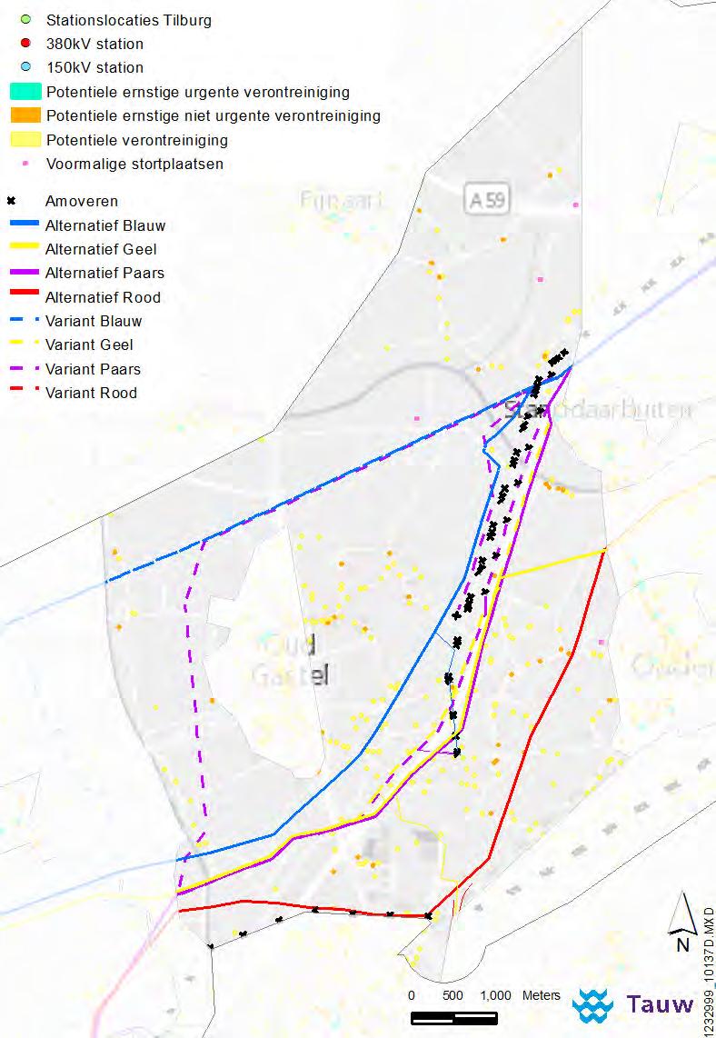 Figuur 7.4 (Potentiële) bodemverontreinigingslocaties in deelgebied 2 In deelgebied 2 ligt één locatie met grondwaterverontreiniging binnen het invloedsgebied ter hoogte van Stoof tegen de A17 aan.