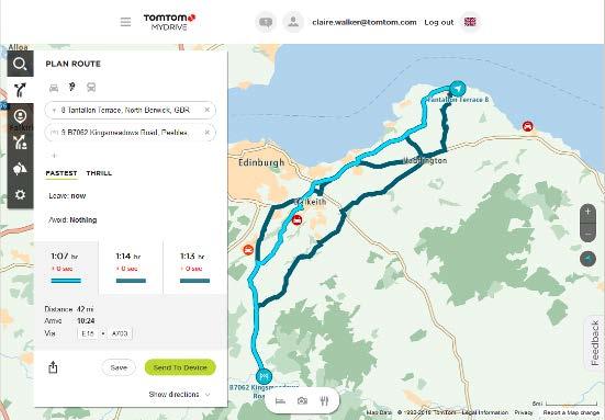 Tip: voordat je de route opslaat, kan je tussenstops toevoegen of de route wijzigen door een punt op de route te verslepen.