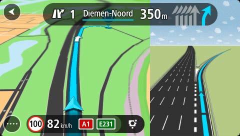 Geavanceerd rijstrookadvies Opmerking: geavanceerd rijstrookadvies is niet voor alle knooppunten of in alle landen beschikbaar.