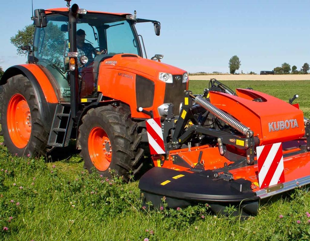 DE MAAICOMBINATIE KUBOTA 7028T-7032T- 7032R-7036T Ideaal voor een combinatie Kubota 7000T / R serie maaiers kunnen gebruikt worden in combinatie met verschillende schijvenmaaiers met kneuzer,