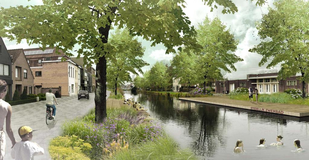 Abdijkaai Kanaal Bossuit-Kortrijk wordt hier open zwemvijver De Vlaamse regering heeft grote plannen met het kanaal