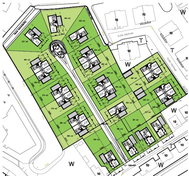 Voorgenomen plannen Binnen het plangebied zullen 22 nieuwbouwwoningen, bestaande uit vrijstaande woningen en twee-onder-een-kapwoningen, worden gerealiseerd.