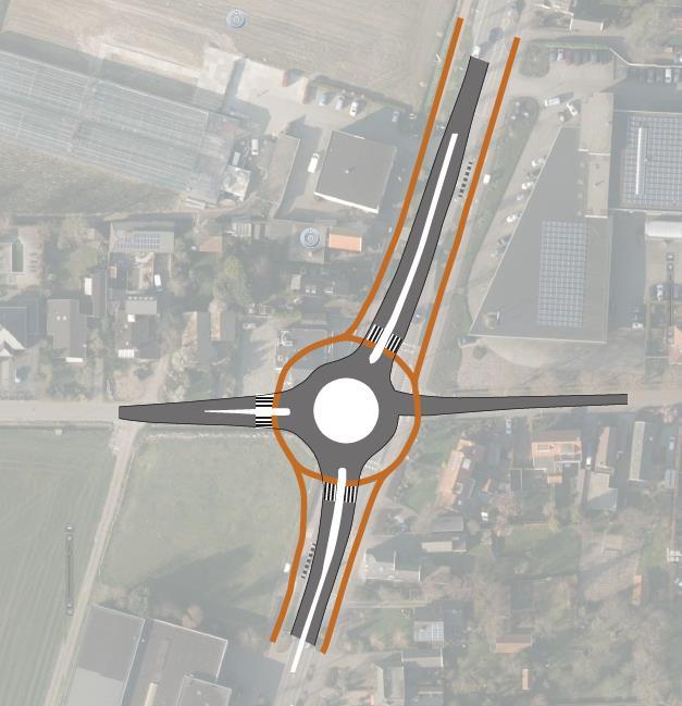 4 taks-rotonde Kenmerken: Duidelijke, haakse verkeersstructuur Alle