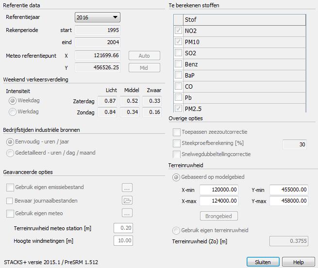 Kenmerk R001-1237790KMS-sbb-V01-NL Figuur 4.1 Rekenparameters model ten gevolge van bronbijdrageberekening 4.
