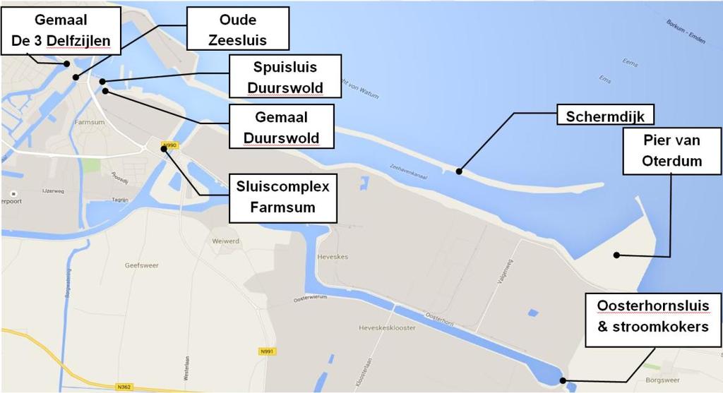 Als de vernieuwde spoorbrug bij Zuidhorn wordt opgeleverd in 2018, kan Rijkswaterstaat de vaarweg vrijgeven voor tweebaksduwvaart in gestrekte formatie. Figuur 2.