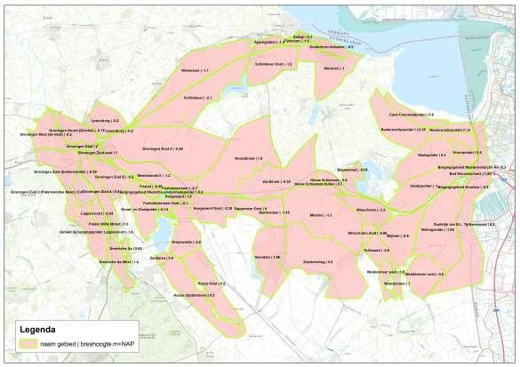 april 2013 Normering regionale waterkeringen Groningen en Noord-Drenthe Figuur 4-3: Overstromingsgebieden en breslocaties Eemskanaal en Dollardboezem Normklasse en gevoeligheid Uit de