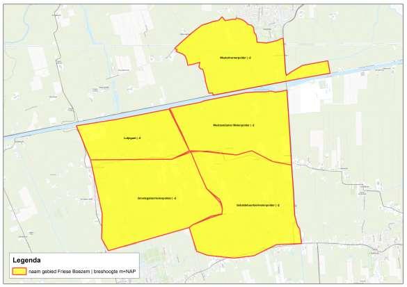 Normering regionale waterkeringen Groningen en Noord-Drenthe april 2013 Figuur 5-5: Overstromingsgebieden en breslocaties Friese Boezem Normklasse en gevoeligheid Uit de schadeberekeningen voor