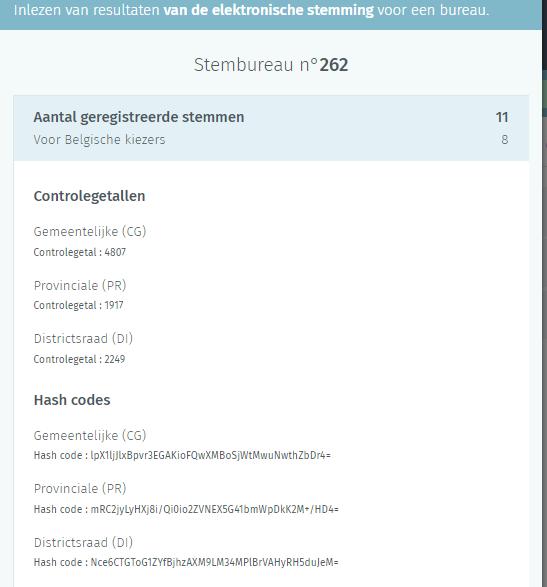 Checksum Hash code = een complexere vorm van de checksum 4.2. Opmerkingen (observaties) bij een stembureau U kan de kiesresultaten op de USB-stick accepteren of weigeren.