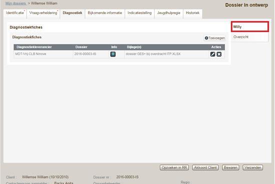OPGELET! Tekstvelden in de diagnostiek dienen volledig ingevuld te worden. Hiervoor kan er dus niet louter verwezen worden naar bijlagen. Bijlagen die relevant zijn (bv.