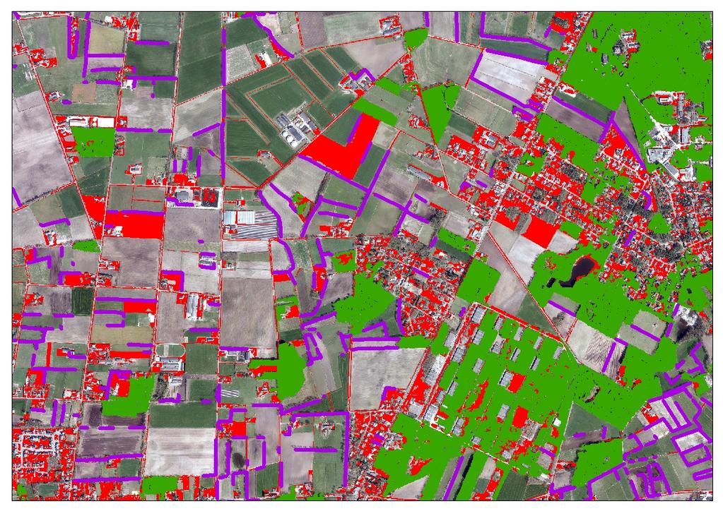 348 km lijnvormige houtige elementen - 4% niet zichtbaar op groenkaart (enkel op luchtfoto) - 5% op groenkaart