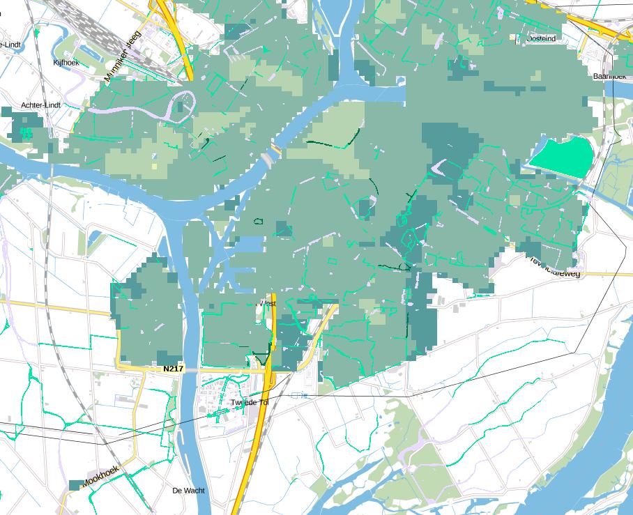 Pagina 24/60 Hittestress door warme nachten Risico opwarming oppervlaktewater Dordtse Kil IV Figuur 3.10 Hittekaart van Dordrecht. Bron: Klimaateffectatlas.