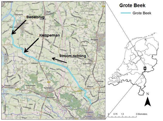 11 Risicogestuurd Maaibeheer 2.5 Grote Beek De Grote Beek is gelegen ten noordwesten van Doetinchem (Figuur 9), heeft een lengte van 20,5 km en mondt uit in de IJssel.