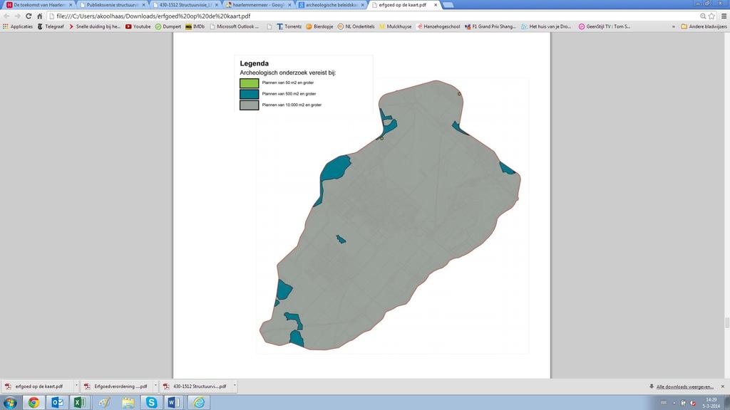 4.3.4. Archeologie In de Nota Cultureel Erfgoed Gemeente Haarlemmermeer is in de bijlage de Archeologische Beleidskaart Haarlemmermeer te vinden (zie figuur 5).