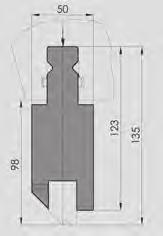 0 mm 8.5 INZU-002/Z13/1 515 mm 13.0 mm 8.3 INZU-003/1 515 mm 6.8 100 T/Mtr. Inzetstuk voor het dichtdrukken van plaat.