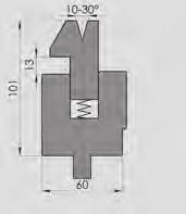 Buig- en vlakdruereedschap, voorzien van V=10 mm - 30. Max. plaatdikte 1.5 mm.