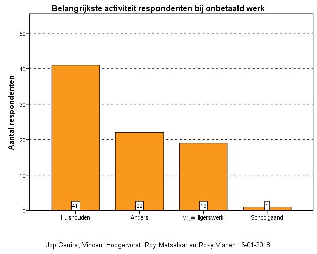 Vraag 10: Indien u geen betaald werk heeft, hoe zou u uw belangrijkste activiteit omschrijven? Figuur 10: Activiteit onbetaald werk.