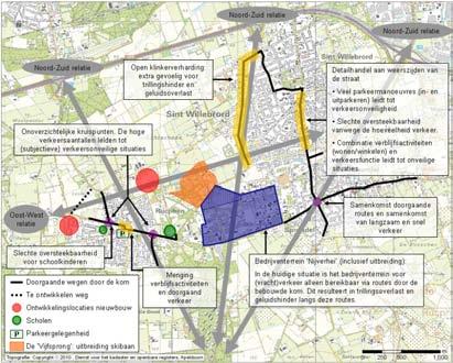 2.4 Knelpuntenkaart verkeer en leefbaarheid Uit de informatie over bestaande bebouwing, geplande ontwikkelingen en de knelpuntenanalyses voor verkeer en leefbaarheid, zijn de knelpunten op deze