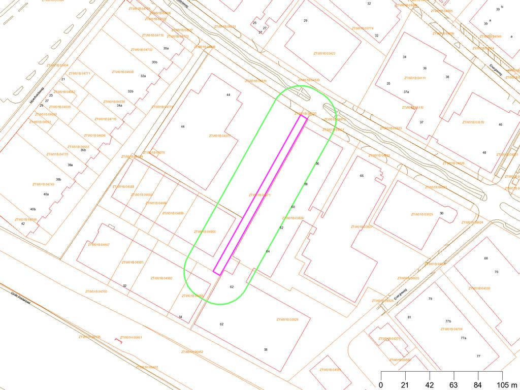 Topografie Bebouwing Wegen Water Perceelgrenzen Geselecteerd gebied 25-meter contour Afscheiding Coördinaten volgens RDM