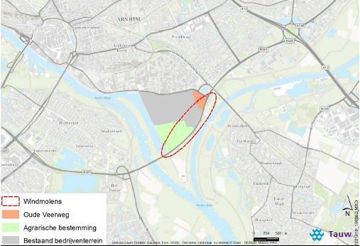 1 Inleiding en samenvatting VOF Windpark Koningspleij onderzoekt de mogelijkheid om een windpark te bouwen in de omgeving van het bedrijventerrein Kleefse Waard en gebied Koningspleij te Arnhem.