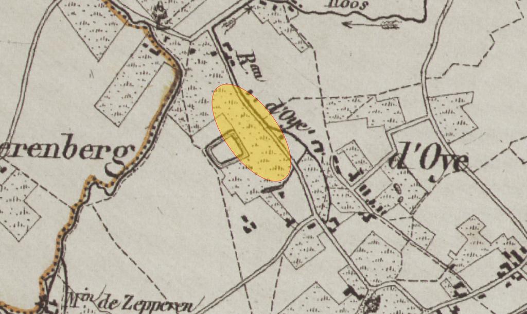 Hetarcheologischvooronderzoekaanded OyestraatteZepperen(SintXTruiden) Fig.1.7:UittrekseluitdeVandermaelenkaart(ca.1846X1854)metsitueringvanhetprojectgebied. 1.