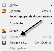 Hebt u een bestaand bestand gewijzigd, kunt u kiezen voor Opslaan.