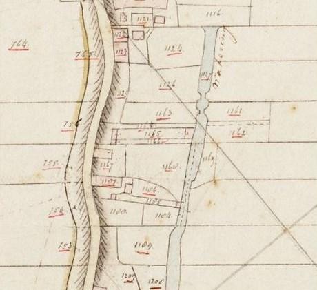 Afbeelding 5. Plangebied op een uitsnede van de minuutplan uit 1811-1832.