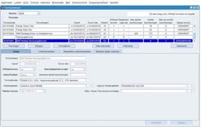 ELIT - TORNOOI - Tornooibeheer - Tornooiparameters Tornooi - Planningschema -Inschrijvingen - Webinschrijvingen -LOTING -