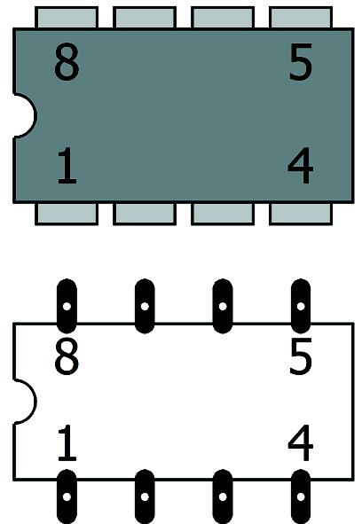 IC s IC's vervulle al aar gelag het type verschillede take. De meest gebruikte behuizig is de zogeaamde "DIL"behuizig waar aa de zijkate 4, 6, 8, 14, 16 of 18 pootjes steke.