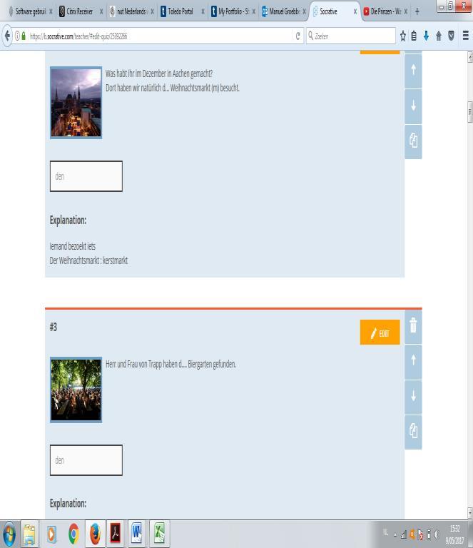 (15) account openen en de kamer beschikbaar maken. Wanneer alle leerlingen de startpagina van Socrative zien, geeft de leerkracht de volgende uitleg: We gaan via de volgende website een quiz spelen.