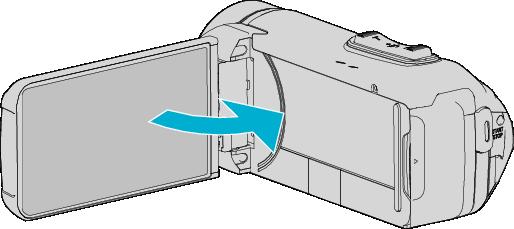 Aan de slag Deze unit inschakelen Open de LCD-monitor om deze unit in te schakelen Sluit de LCD-monitor om de stroom uit te schakelen Het afdekkapje openen (SD-kaartdeksel) o Om te openen o Om de