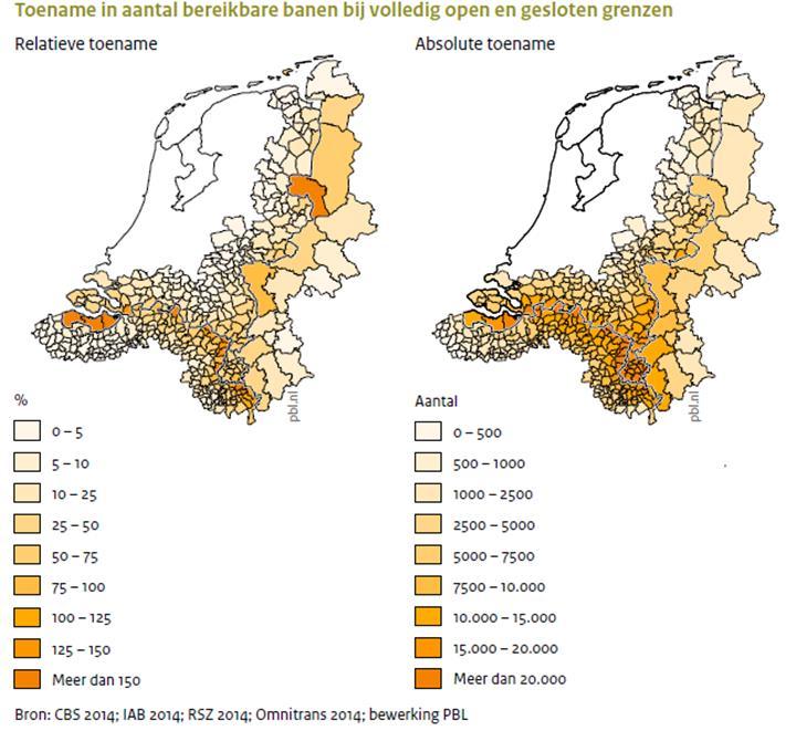 ACHTERGROND 9 Met open grenzen zijn meer banen te bereiken Onderzoek van het Planbureau voor de Leefomgeving laat zien dat wanneer er geen